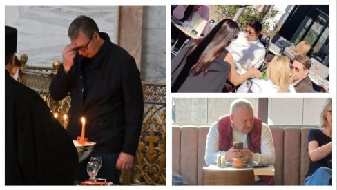 DVE SLIKE: Vučić u Hramu Svetog Save na parastosu za nastradale u Novom Sadu; Milivojević jede burek, a Bjelogrlić se sunča u kafiću DVE SLIKE: Vučić u Hramu Svetog Save na parastosu za nastradale u Novom Sadu; Milivojević jede burek, a Bjelogrlić se sunča u kafiću