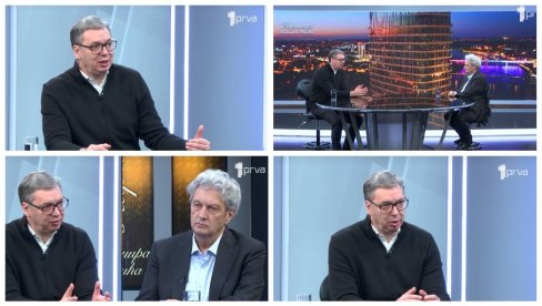 VUČIĆ U ĆIRILICI NA TV PRVA: Imam pitanje za ljude iz američke ambasade, što držite neka lica na kontaktu?