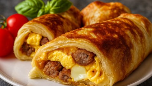 ROLNICE OD LISNATOG TESTA SA KOBASICOM, JAJIMA I SIROM: Savršen doručak za početak dana