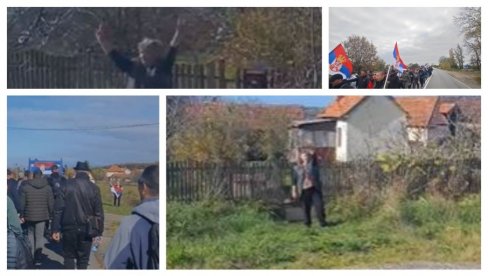 BAKA I DEKA IZAŠLI DA POZDRAVE SRPSKE HEROJE: Dok šačica blokadera pokušava da ih isprovocira, srpski domaćini pozdravljaju pešake sa KiM