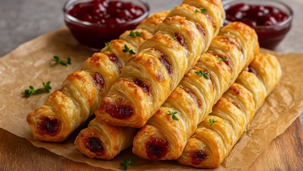 ЛИСНАТИ ШТАПИЋИ СА БРИ СИРОМ И ЏЕМОМ ОД МАЛИНЕ: Елегантно, једноставно и неодољиво!