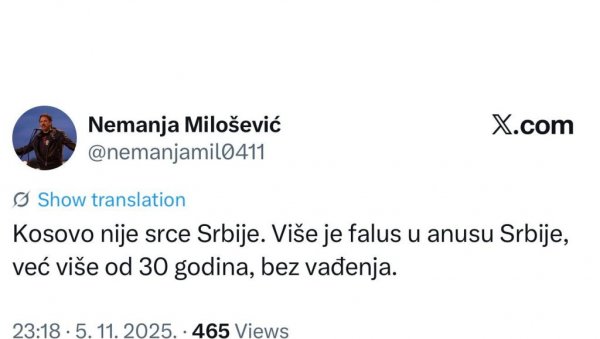 СРБИЈО, ЈЕЛ’ ОВО ДА ВАМ УЧИ ДЕЦУ? Шеф блокадера Пете београдске гимназије поручио деци - Косово није срце Србије