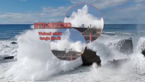 (UZNEMIRUJUĆE) DŽinovski talasi udaraju u kopno - UBILI TROJE LJUDI u čuvenom turističkom mestu (VIDEO)
