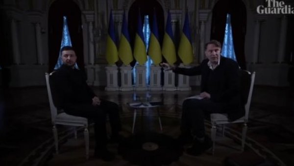 ТАМНА ЈЕ НОЋ: Током интервјуа Зеленског за Гардијан два пута нестајала струја (ВИДЕО)