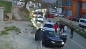 JEZIV SNIMAK IZ BIH: Posle sudara došlo do tuče, a onda seo u auto pa se zaleteo na ljude (VIDEO)
