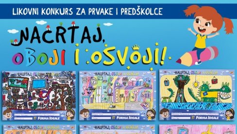 IZABRANI DOBITNICI NAGRADA NA ČETRNAESTOM LIKOVNOM KONKURSU ”NACRTAJ, OBOJI I OSVOJI!”