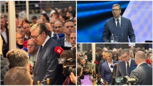 VUČIĆ OTVORIO 4. SAJAM VINA, PA OBIŠAO ŠTANDOVE: Ispred nas su samo tri države u Evropi, ponosan na Srbiju i ideju Otvorenog Balkana
