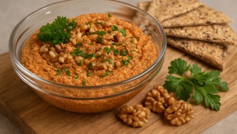 POSNI URNEBES: Namaz od pečene paprike, dimljenog tofua i oraha