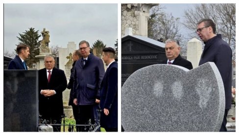 VUČIĆ I ORBAN U SUBOTICI: Obišli grob Ištvana Pastora (FOTO)