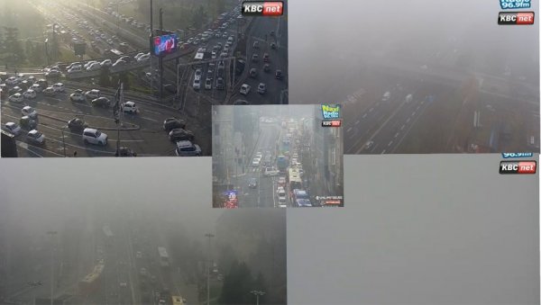 ХАОС НА УЛИЦАМА БЕОГРАДА ЗБОГ МАГЛЕ: Колапс на Аутокомади, на мото-путу и Панчевцу скоро па немогућа видљивост