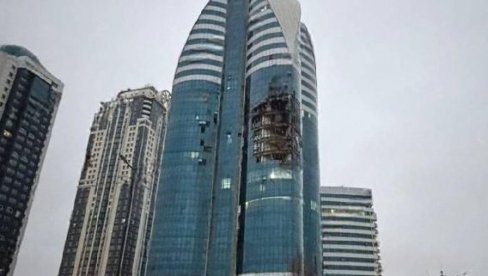 UDAR U SRCE KADIROVA Dron razneo nekoliko spratova na ponosu Groznog: Blizu pogođenog nebodera je sedište FSB! (VIDEO)