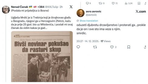 PROKLET BIO I UGLJEŠA I SVI NJEGOVI! Brutalni napad vojvođanskih separatista na Mrdića, jer se i pre 30 godina borio protiv rušitelja zemlje