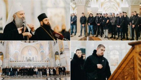 PATRIJARH PORFIRIJE BLAGOSLOVIO UČENIKE TEHNIČKE ŠKOLE NIKOLA TESLA IZ VUKOVARA: Đaci u poseti Srbiji (FOTO)
