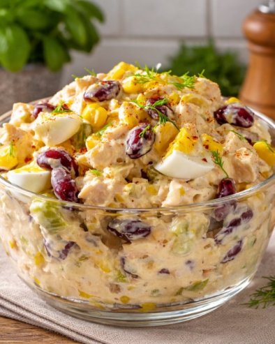 САЛАТА ОД ПИЛЕТИНЕ, ПАСУЉА И ЈАЈА: Кремасто, заситно и врло укусно!