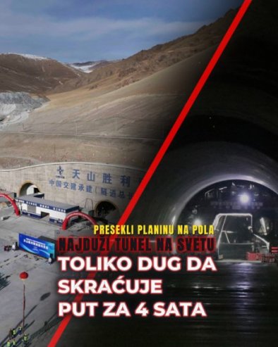 Пуштају НАЈДУЖИ ТУНЕЛ на свету - Кинези пробуразили планину! Толико дуг да скраћује путовање за 4 сата