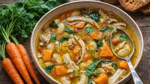 ПИЛЕТИНА СА ПАСУЉЕМ И СПАНАЋЕМ: Богата, хранљива и једноставна супа