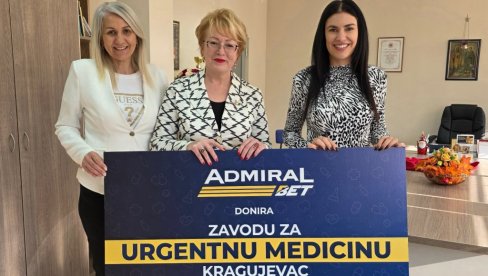 ADMIRALBET DONIRAO UNIFORME ZAVODU ZA URGENTNU MEDICINU U KRAGUJEVCU