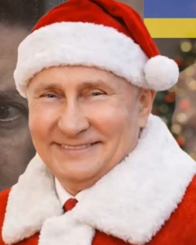 ЗЕЛЕНСКОМ ЛИСИЦЕ И ЗАТВОР: Путин као Деда Мраз - Руси објавили АИ видео, ево шта су светски лидери добили за Нову годину (ВИДЕО)
