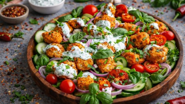 ДЕЛУКС САЛАТА СА ХРСКАВОМ ПИЛЕТИНОМ: Импресивна, заситна и савршена за празнике!