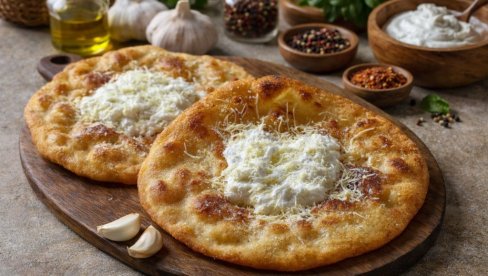 LANGOSI SA BELIM LUKOM I SIROM: Hrskavi spolja, mekani iznutra i neodoljivo mirisni