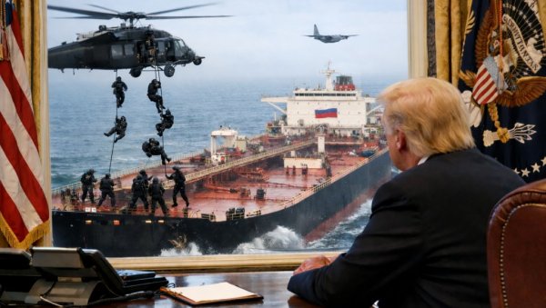 АМЕРИКАНАЦИ БИ РАДИЈЕ ДА ГА ЗАПЛЕНЕ НЕГО ДА ГА ПОТОПЕ: Да ли је Трамп послао специјалце који су отели Мадура на руски брод Бела 1?