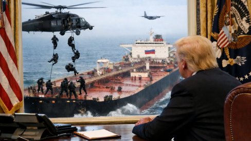 АМЕРИКАНАЦИ БИ РАДИЈЕ ДА ГА ЗАПЛЕНЕ НЕГО ДА ГА ПОТОПЕ: Да ли је Трамп послао специјалце који су отели Мадура на руски брод Бела 1?