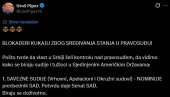 БЛОКАДЕРИ КУКАЈУ ЗБОГ СРЕЂИВАЊА СТАЊА У ПРАВОСУЂУ Пипер објаснио: Тврде да власт у Србији жели контролу над правосуђем