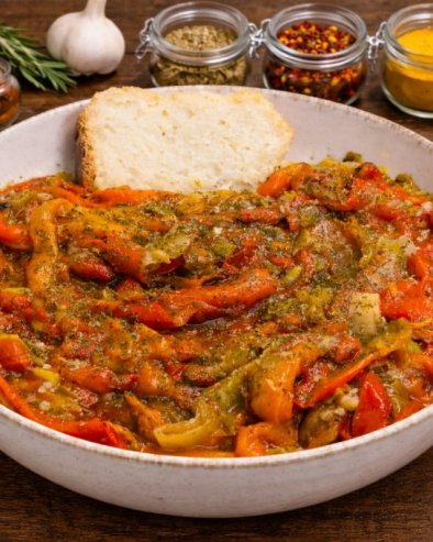 ПАПРИКА СА ПРАЗИЛУКОМ И БЕЛИМ ЛУКОМ: Мирисно јело уз домаћи хлеб