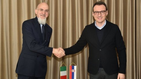 PETAR PETKOVIĆ, DIREKTOR KANCELARIJE ZA KIM, SASTAO SE SA LUKOM GORIJEM, AMBASADOROM ITALIJE: Srdačan i prijateljski razgovor