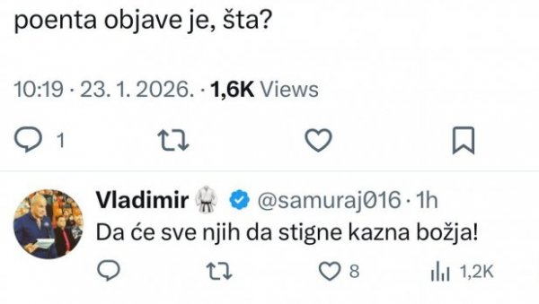 ПОГЛЕДАЈТЕ НАРОДЕ ПАТАЛОШКУ МРЖЊУ И БОЛЕСТ БЛОКАДЕРА: Радују се томе што је један човек од 45 година преминуо од срчаног удара!