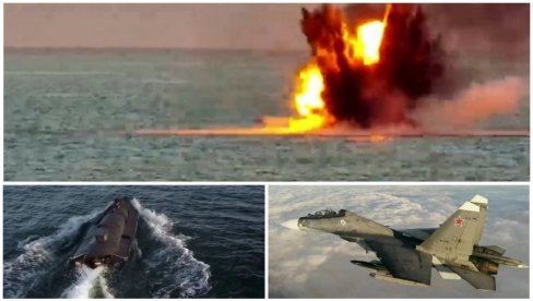 POGLEDAJTE - OPASNA IGRA IZNAD TALASA Su-30SM u lovu na dronove: Rizična taktika lova na ukrajinske bespilotne čamce (VIDEO)