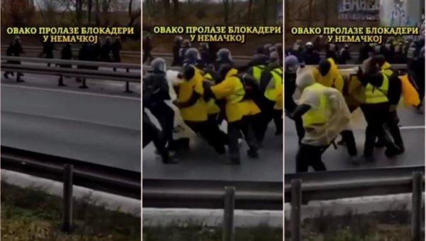СНИМАК КОЈИ ЈЕ РАЗОТКРИО СВЕ: У Немачкој туку блокадере, у Србији им све дозвољено