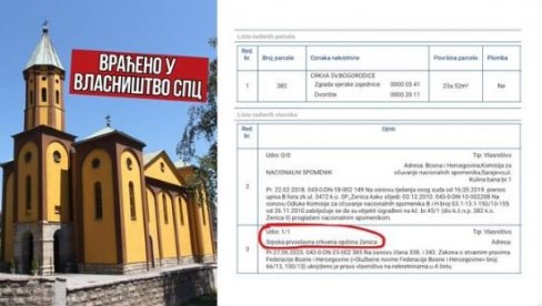 ONAKO KAKO JE I MORALO BITI OD POČETKA: Crkva u Zenici vraćena u vlasništvo Srpske pravoslavne crkve!