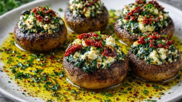 ПУЊЕНЕ ПЕЧУРКЕ СА СПАНАЋЕМ, ФЕТОМ И СУШЕНИМ ПАРАДАЈЗОМ: Златне, мирисне и пуне медитеранског укуса