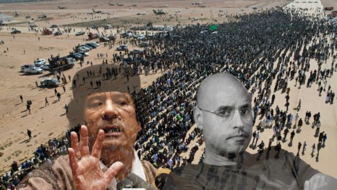 СВЕТ ПРИЧА О ОВОМЕ: 50.000 људи на сахрани Гадафијевог сина! Зашто машу ЗЕЛЕНИМ ЗАСТАВАМА? (ФОТО)