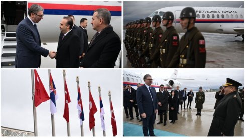 VUČIĆ SLETEO U ANKARU, DOČEKAN SA POČASNOM GARDOM: Očekuju me važni razgovori sa Erdoganom (VIDEO)