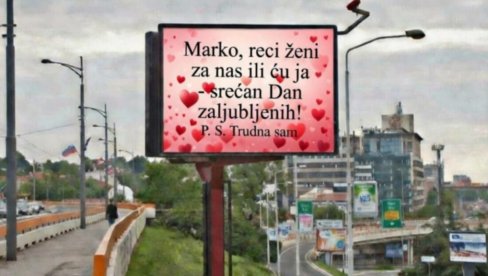 MARKO, TRUDNA SAM - RECI ŽENI ILI ĆU JA Šok bilbord za Dan zaljubljenih u Zrenjaninu