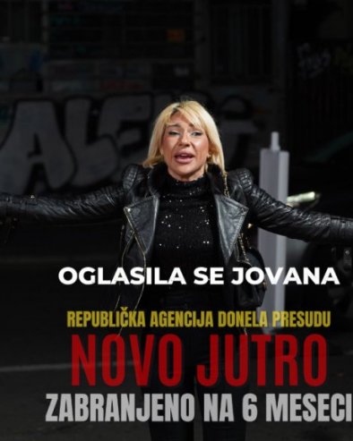 ДРЖАВНА АГЕНЦИЈА ЗАБРАНИЛА ЈУТАРЊИ НА 6 МЕСЕЦИ Огласила се Јована Јеремић: Пред изборе - сваки пут тако у Црној Гори