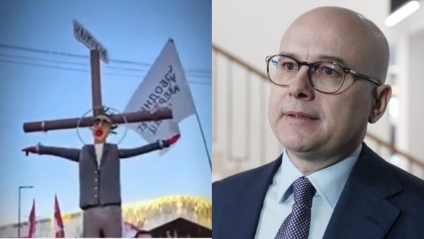 МОНСТРУМИМА ЈЕДИНИ ЦИЉ КАКО УБИТИ ВУЧИЋА Вучевић о срамном транспаренту на блокадерском скупу у Нишу