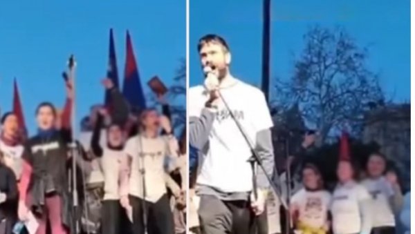 БЛОКАДЕРСКО ЛУДИЛО У НИШУ: Пумпамо! одзванјало градом, пијани говорник предводио хаос (ВИДЕО)