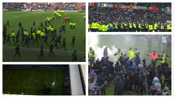 ШКОТСКА ЈЕ УЖАСНУТА! Хулигани Селтика и Ренџерса упали на терен, Олд фирм дерби у сенци великог хаоса (ВИДЕО)