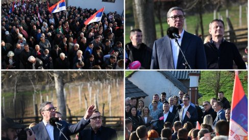 VUČIĆ OBIŠAO SELO KOTRAŽA U LUČANIMA: Veliki broj ljudi se okupio da pozdravi predsednika, stiže vodovod i putevi! (VIDEO)