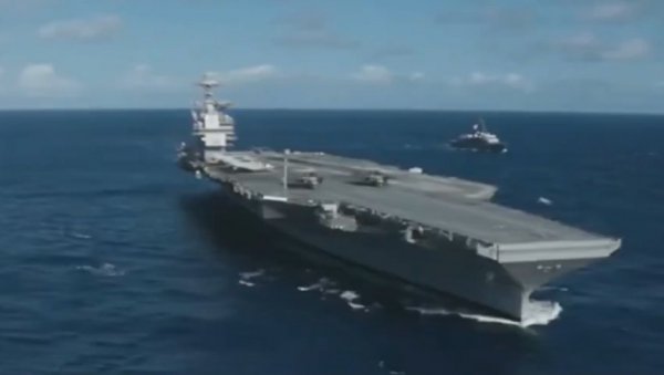 ГОРИ НАЈМОЋНИЈЕ НАОРУЖАЊЕ АМЕРИКЕ: Ватра 30 сати гута Џералд Форд - Има повређених у водама код Ирана (ВИДЕО)