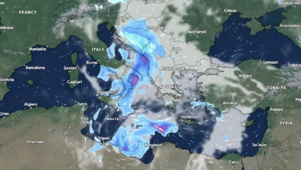 СНАЖАН ЦИКЛОН КРУЖИ ИЗНАД МЕДИТЕРАНА: Време се нагло променило, ево шта нас очекује у наредним данима