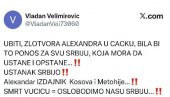БЛОКАДЕРИ ПОНОВО ПРЕТЕ УБИСТВОМ ВУЧИЋА: Нова монструозна порука осванула на мрежама (ФОТО)
