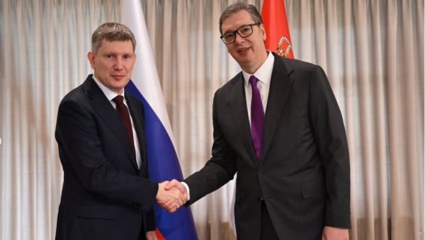 ВУЧИЋ СА РУСКИМ МИНИСТРОМ: Разговарали о кључним питањима од стратешког значаја за енергетску и економску стабилност Србије