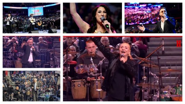 АРЕНА ПЕВА С ВЕСНОМ ЗМИЈАНАЦ И ЧЕКА ВУЧИЋА: На митингу СНС наступили познати извођачи (ФОТО/ВИДЕО)