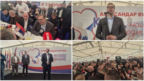 VUČIĆ SA GRAĐANIMA U KULI: Hvala na izvanrednoj borbi i ljubavi koju ste pokazali prema Srbiji  (VIDEO)