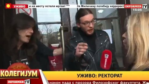 БЛОКАДЕРИ УЗУРПИРАЛИ ЗГРАДУ РЕКТОРАТА: Не дозвољавају да се дође до ректора Ђокића (ВИДЕО)
