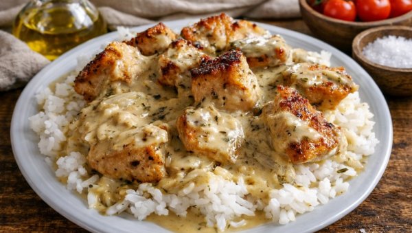 КРЕМАСТА ПИЛЕТИНА СА ПИРИНЧЕМ: Предлог за лаган ручак